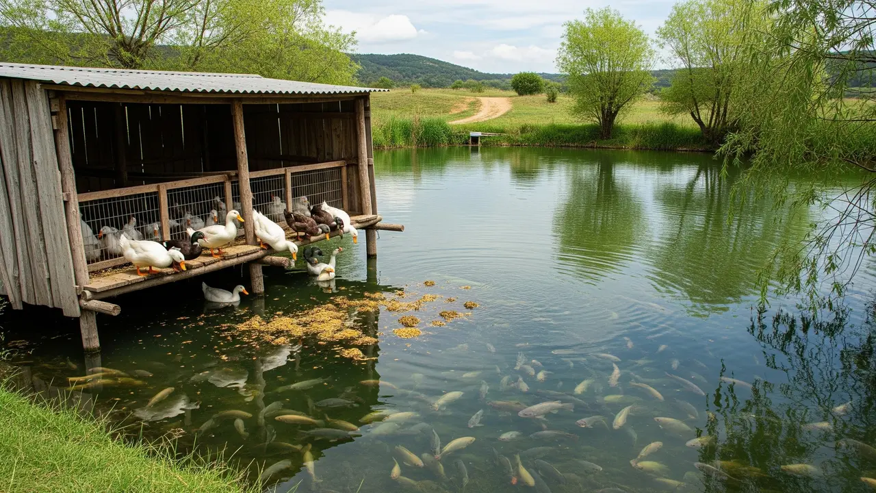 Peternakan bebek dan ikan (Image by Gemini AI)
