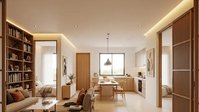 Desain Shared Common Area dengan Private Wings