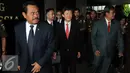 Jaksa Agung HM Prasetyo menerima kunjungan bilateral Komisioner ICAC Hongkong Mr. Simon Y.L.Peh, Jakarta, Kamis (17/3). Dalam Kunjungan bilateral tersebut membahas permasalahan korupsi yang di tangani oleh kejagung dll. (Liputan6.com/Helmi Afandi)