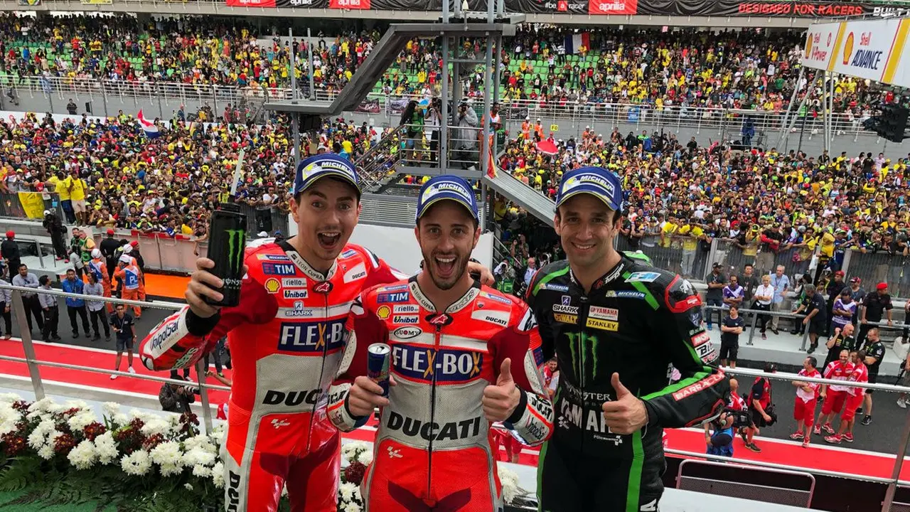 Andrea Dovizioso, Jorge Lorenzo, dan Johann Zarco