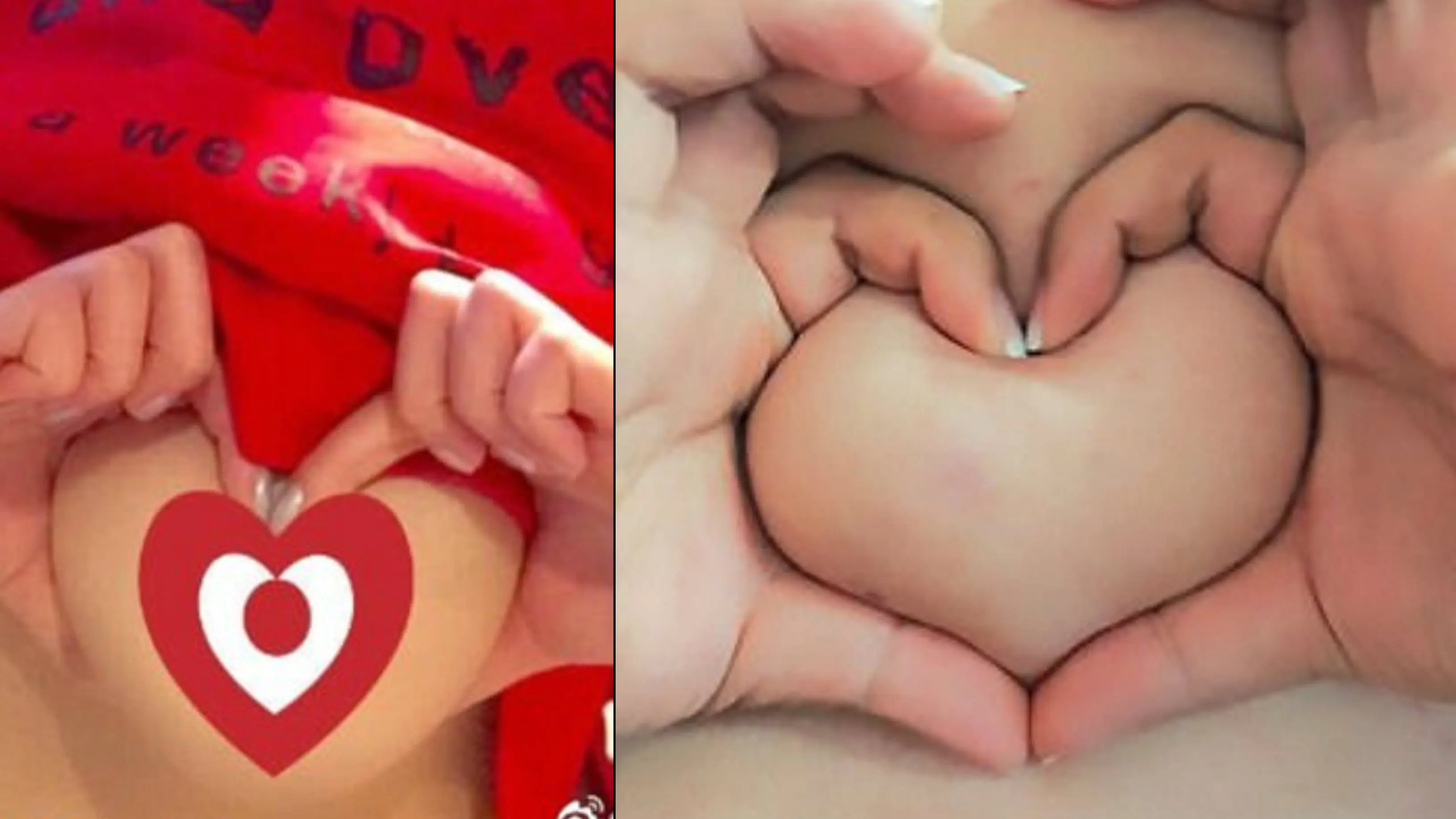 Heart-shaped breast challenge, tantangan membentuk 'hati' dengan jari di payudara yang tengah populer di China. (Weibo/AsiaWire)