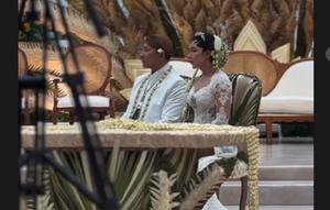 Darma Mangkuluhur dan Patricia Schuldzt seusai akad nikah. (dok. Insta Story @danvysrukmana)