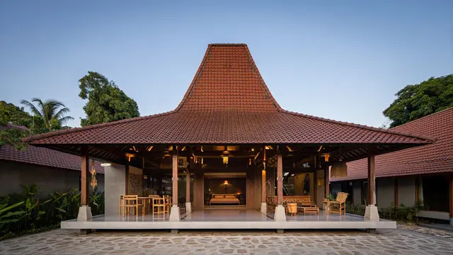 Rumah Minimalis di Kampung dengan Atap Joglo Sederhana (Foto: Reve.com)