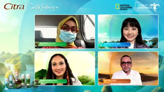Konferensi pers daring Citra luncurkan gerakan Lestarikan Cantik Indonesia. (dok. tangkapan layar Zoom)