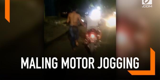 VIDEO: Maling Sepeda Motor 'Joging' ke Kantor Polisi