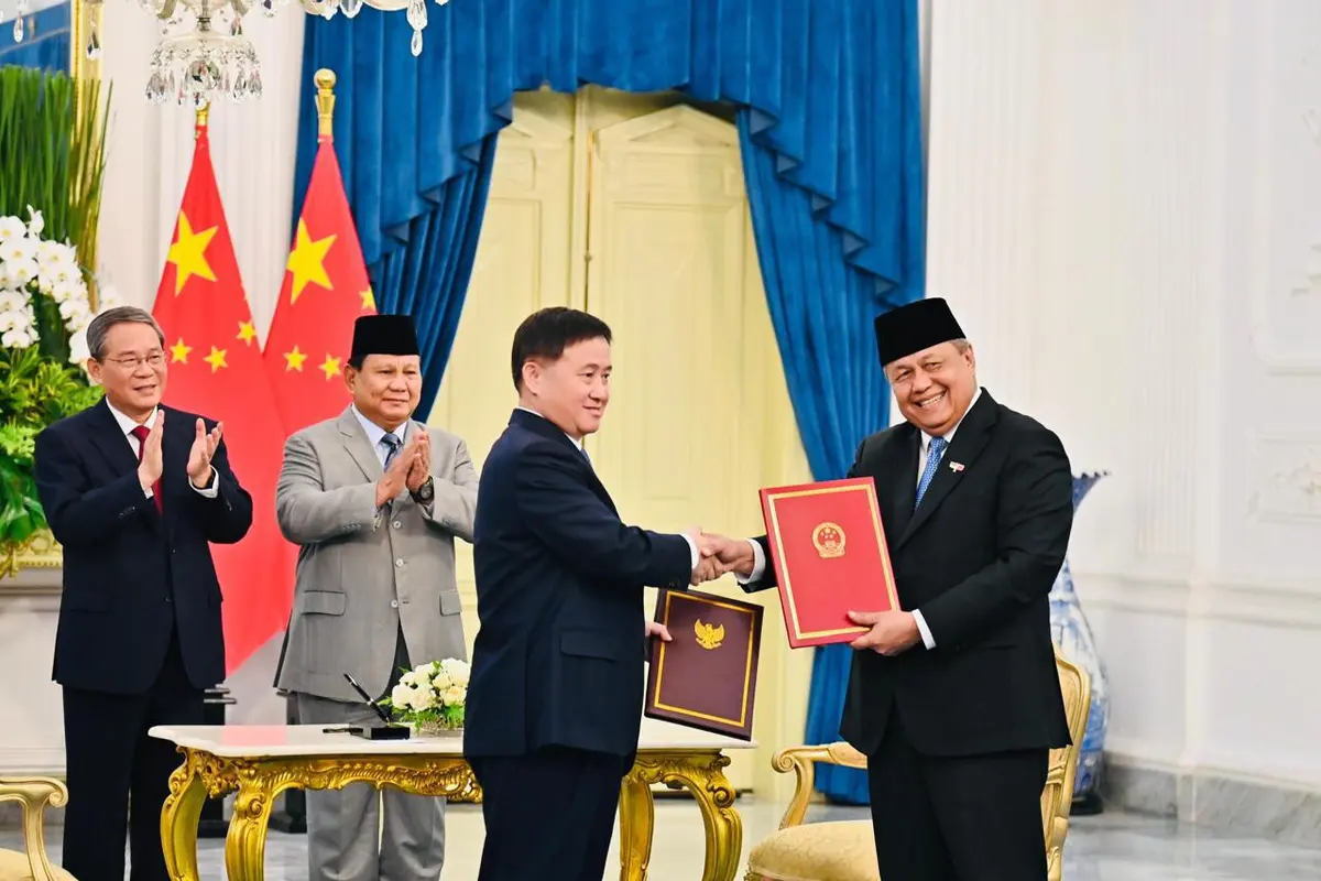Gubernur Bank Indonesia (BI), Perry Warjiyo dan Gubernur People's Bank of China (PBOC), Pan Gongsheng