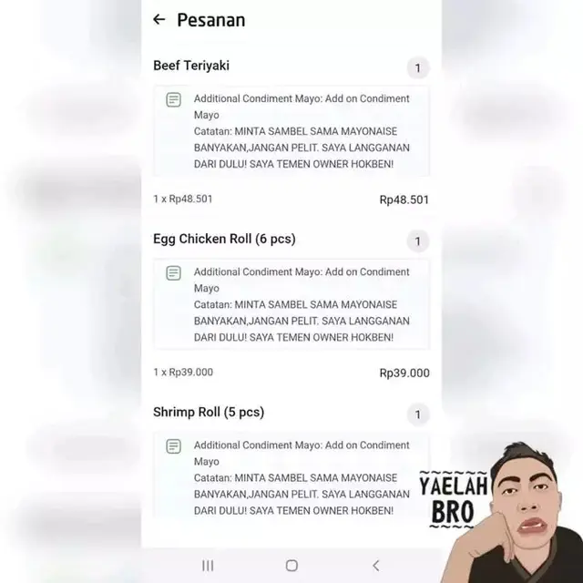 6 Catatan Pelanggan Minta Ekstra Ketika Pesan Makanan Online Ini Bikin Elus Dada
