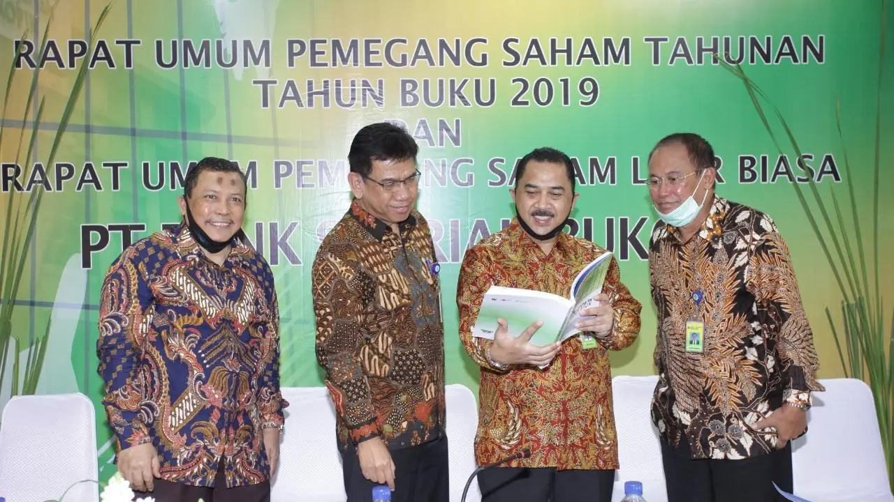 PT Bank Syariah Bukopin (Bukopin Syariah) melaksanakan Rapat Umum Pemegang Saham Tahunan (RUPST) Tahun Buku 2019 dan Rapat Umum Pemegang Saham Luar Biasa (RUPSLB) pada Rabu (17/6/2020). (Dok Bukopin Syariah)