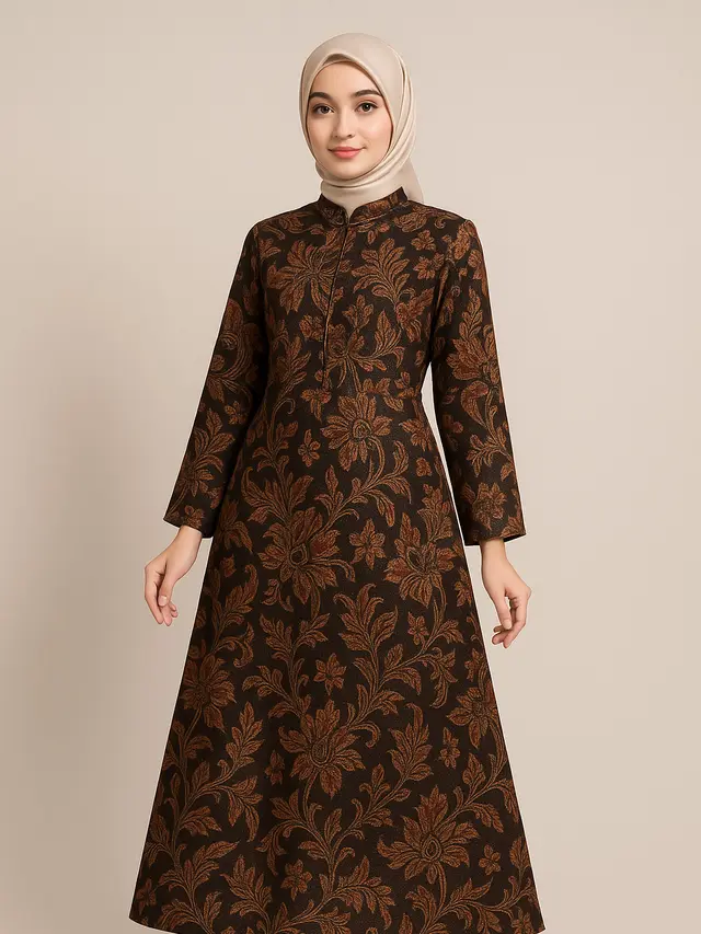 Model Dress Batik Kerah Shanghai Hijab Terbaru
