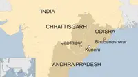 Kecelakaan kereta di India terjadi di distrik Vizianagaram, Andhra Pradesh. (BBC)
