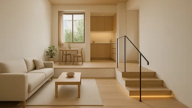 Model Rumah Kecil 4x6 Meter dengan Konsep Split Level