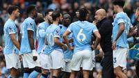 Sebelumnya, skuad asuhan Pep Guardiola sempat tak mendapatkan hasil maksimal imbang 3-3 di markas Everton pada (04/05) waktu setempat. (AFP/Darren Staples)