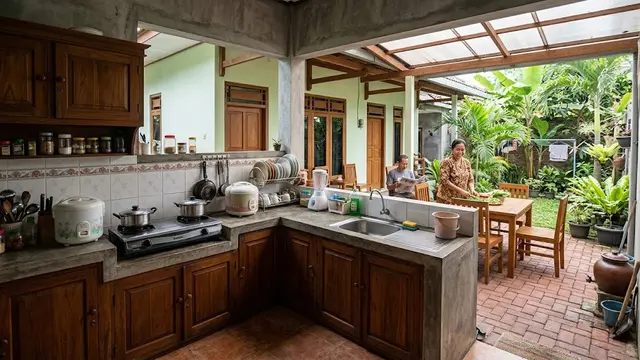 Rumah 6x8 dengan Dapur Belakang