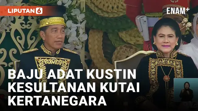 PRESIDEN JOKOWI DAN IBU IRIANA PAKAI BAJU ADAT KUTAI, KALIMANTAN