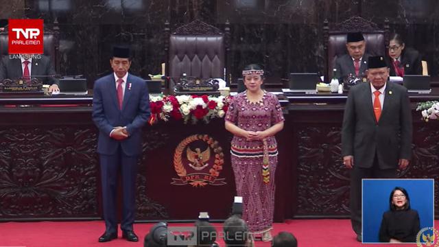 Presiden Joko Widodo (Jokowi) pada Penyampaian Keterangan Pemerintah Atas RUU APBN Tahun Anggaran 2024 beserta Nota Keuangan. (Photo dok. Youtube DPR RI)
