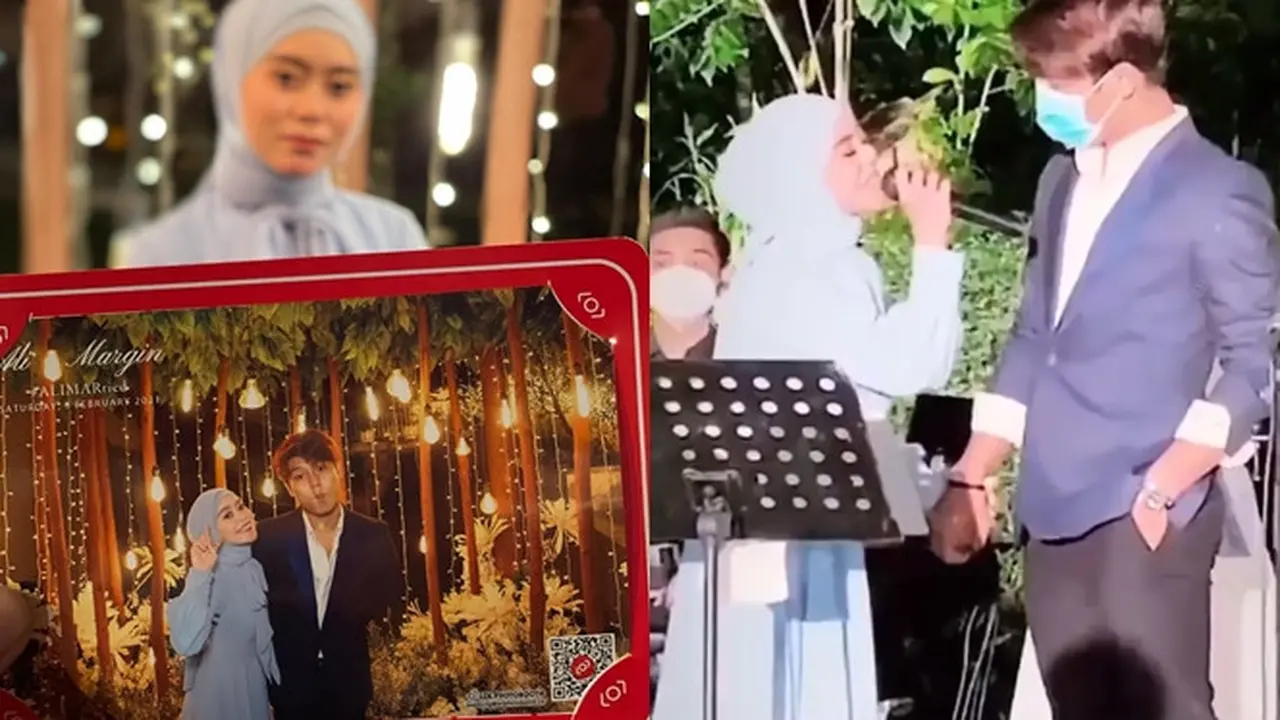 6 Potret Rizky Billar dan Lesty Kejora di Resepsi Pernikahan Ali dan Margin Wieheerm