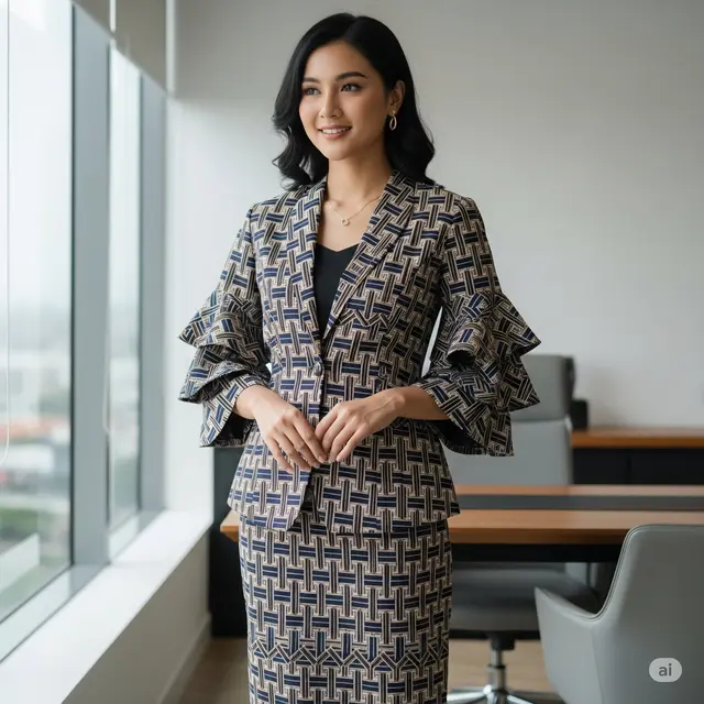 Setelan Batik Kantoran