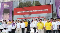 Mantan Bupati Tangerang Ahmed Zaki Iskandar hingga Bacagub Banten Andra Soni ikut mendeklarasikan dukungan terhadap pasangan Maesyal Rasyid-Intan Nurul Hikmah untuk maju di Pilbup Tangerang 2024. (Liputan6.com/Pramita Tristiawati)