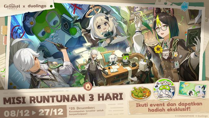 Kolaborasi Genshin Impact × Duolingo, Pemain Bisa Klaim Hadiah Eksklusif