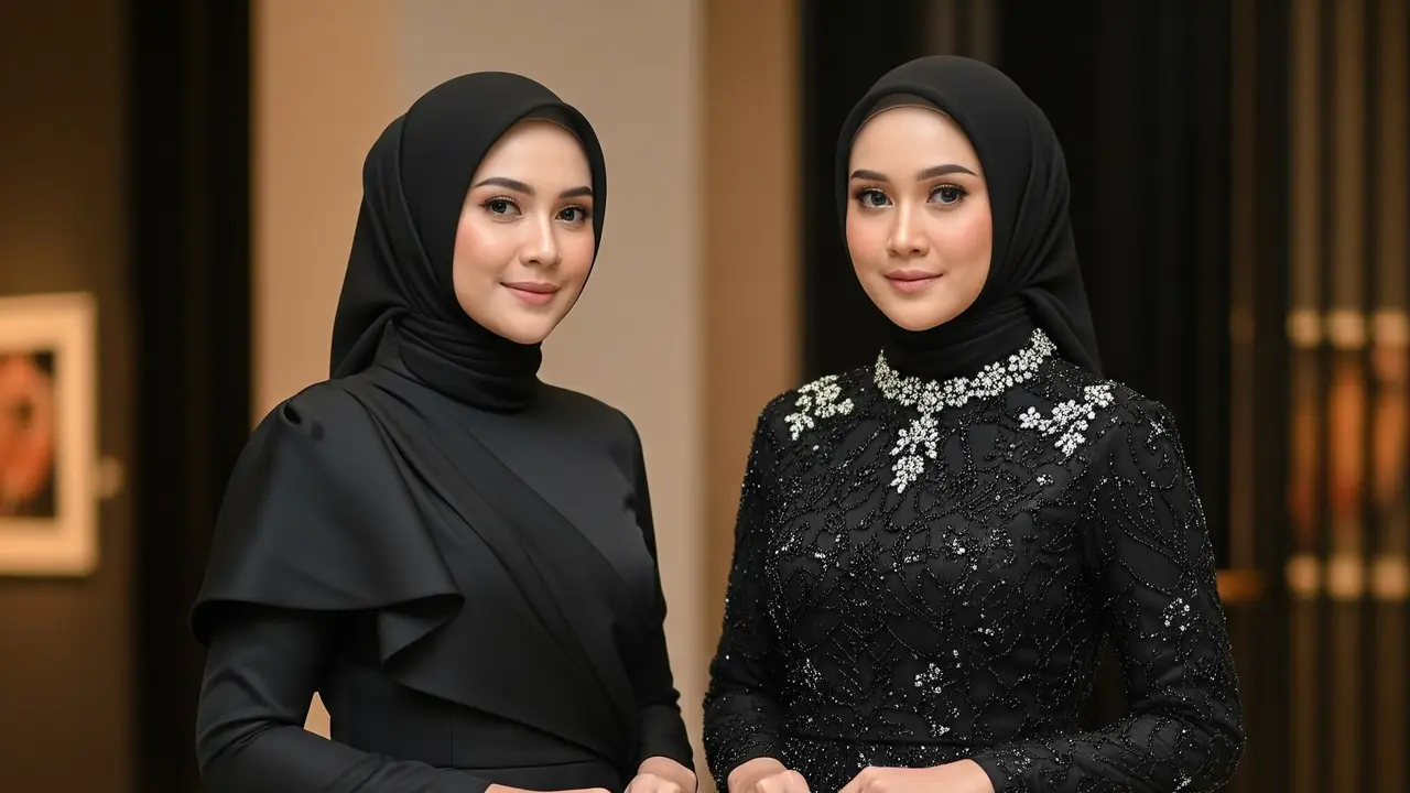 Inspirasi Dress Hitam Berlayer