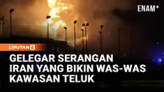 Pemerintah Bahrain merilis video yang memperlihatkan kebakaran besar di sebuah fasilitas di Muharraq Governorate, wilayah timur laut ibu kota Manama, setelah serangan yang disebut berasal dari Iran.