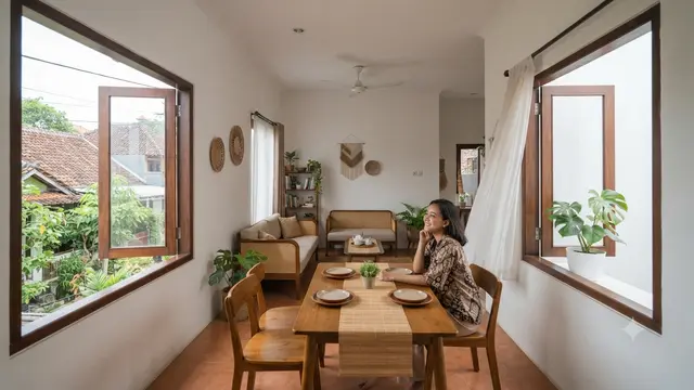 Model Rumah yang Tetap Nyaman Tanpa Halaman Belakang, Tetap Adem dan Space-Saving Model Bukaan Silang Antar Ruangan