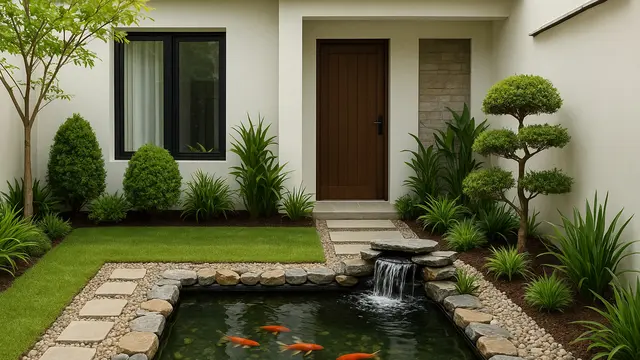 Desain Taman Minimalis Depan Rumah/Ilustrasi gambar AI
