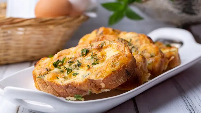 roti tawar panggang telur