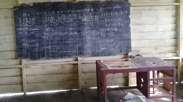 Ruangan di SD Kaibusene, Kabupaten Mappi.