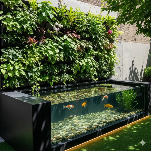 Kolam dengan Vertical Garden