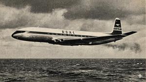 Ilustrasi pesawat comet jet British Overseas Airways Corporation (BOAC) (Ilustrasi Gemini AI)