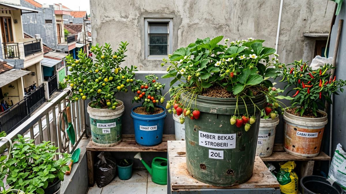 Buah yang Bisa Ditanam di Ember Bekas untuk Rumah Sempit, Panen Segar di Lahan Kecil