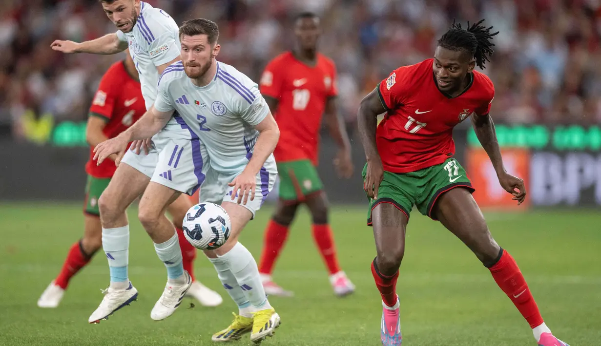 Hingga akhir babak pertama, Portugal tertinggal 0-1 dari Skotlandia. (Patricia DE MELO MOREIRA/AFP)