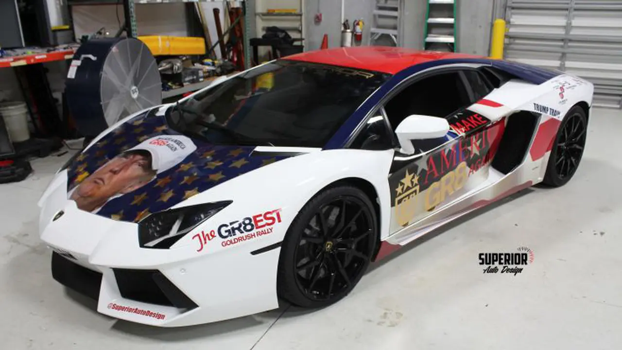 Trump Kampanye Pakai Lamborgini Aventador
