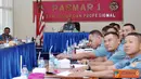 Citizen6, Sidoarjo: Komandan Pasmar-1 Kolonel Marinir R. Gatot Suprapto memimpin Rapat Komando (RAKO) Pasmar-1 di ruang rapat Mako Pasmar-1 Jalan Ahmad Yani No.1A Gedangan, Sidoarjo, Jumat (31/8). (Pengirim: Diyat Akmal)