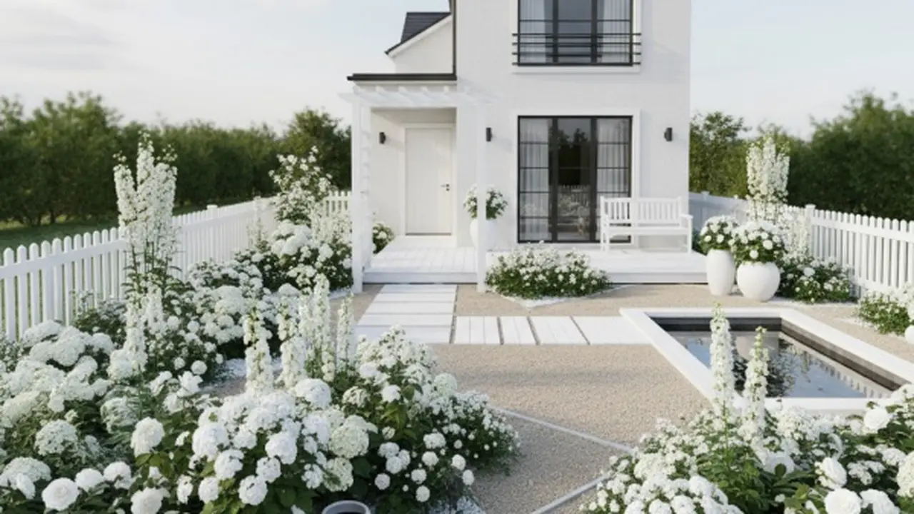 Taman Minimalis Rumput dan Pot Teratur/ Gemini AI