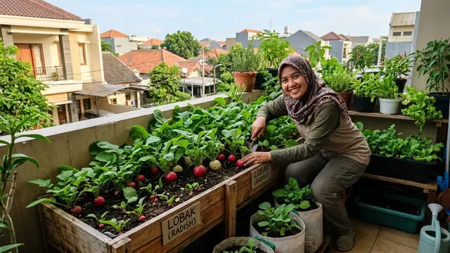 Tanaman Sayur yang Tidak Membutuhkan Banyak Ruang untuk Tumbuh (AI Generated)