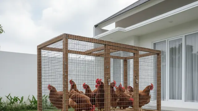 Contoh Kandang Ayam Petelur Skala Kecil Rumahan. AI