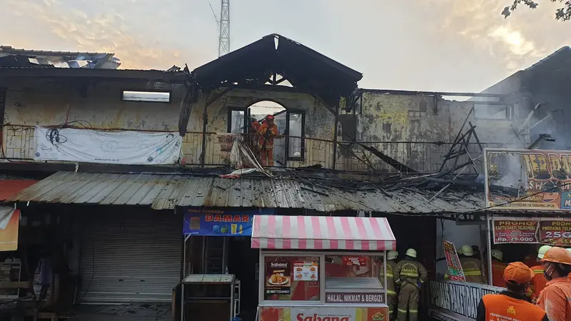 Kebakaran Landa ruku dua lantai di Tanjung Priok. (Istimewa)