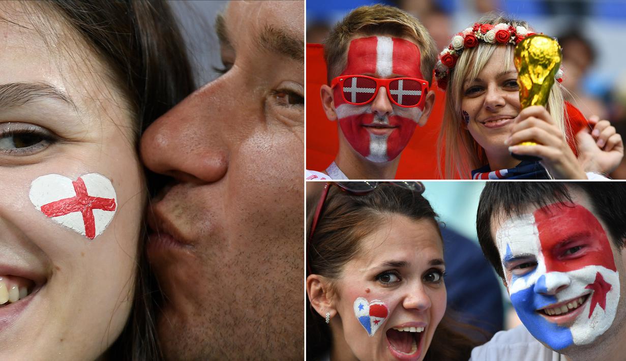 Piala Dunia tidak hanya menjadi ajang unjuk gigi para pesepak bola top dunia, tapi juga terselip kisah romatis dari para suporter. Berikut sepenggal kisah romantis para fans selama Piala Dunia 2018 Rusia. (Kolase foto-foto dari AFP dan AP)