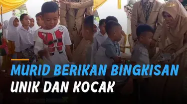 Momen ketika seorang perempuan yang juga berprofesi sebagai guru menikah dan diberikan kejutan oleh anak muridnya menarik perhatian.