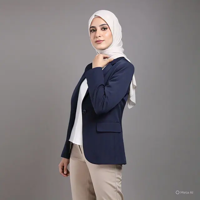 Inspirasi Baju Muslim Warna Navy