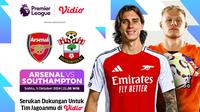 Lanjutan pertandingan Liga Inggris: Arsenal vs Southampton matchweek 7 di Vidio pekan ini. (sum. doc. vidio.com)