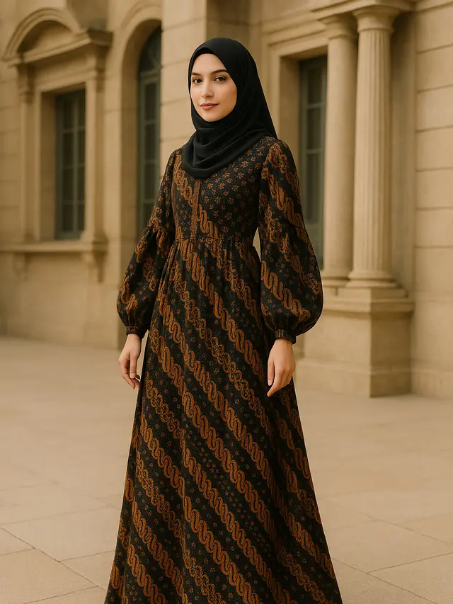 Model Baju Batik Syar’i Elegan Motif Klasik