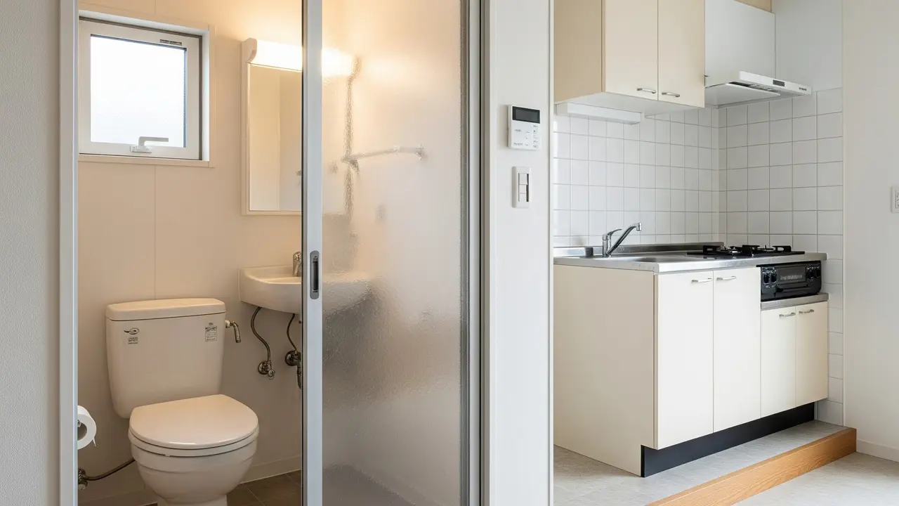 Desain Kamar Mandi Bersebelahan dengan Dapur