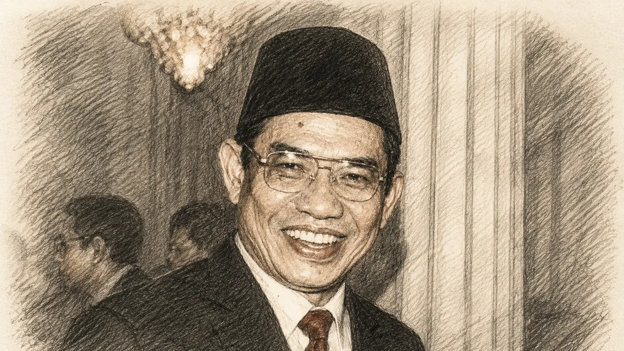 Potret Baharudin Lopa, walau hanya menjabat Jaksa Agung, namun kisah kesederhanannya menjadi pelajaran bagi penerusnya saat ini. (Istimewa)