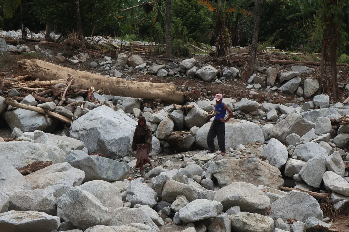 Banjir bandang melanda Nagari Sungai Batang. (Liputan6.com/Novia Harlina)