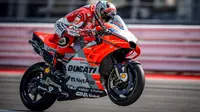 Pembalap Ducati, Jorge Lorenzo beraksi pada MotoGP San Marino 2018 di Sirkuit Marco Simoncelli. (Twitter/Ducati Motor)