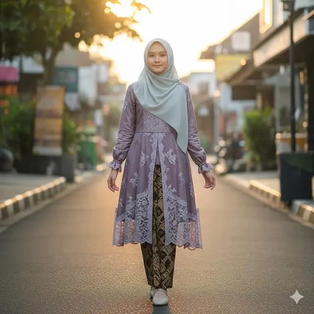 Gamis Brokat Kombinasi Lace