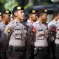 Sejumlah personel polisi sedang mengikuti apel persiapan pengamanan pelantikan Presiden dan Wakil Presiden di Mapolresta Solo, Jumat 918/10).(Liputan6.com/Fajar Abrori)